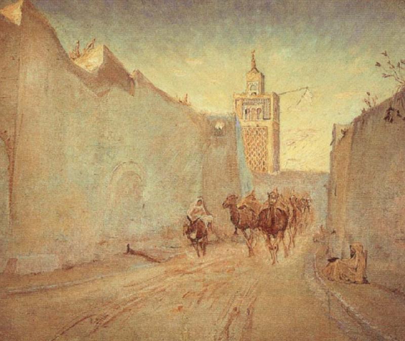 Theodor Esbern Philipsen Street in Tunis oil painting picture